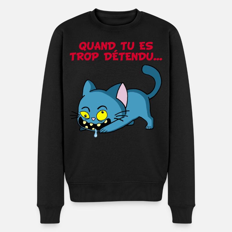 Chat manga détendu - Pull Premium bio Homme - noir