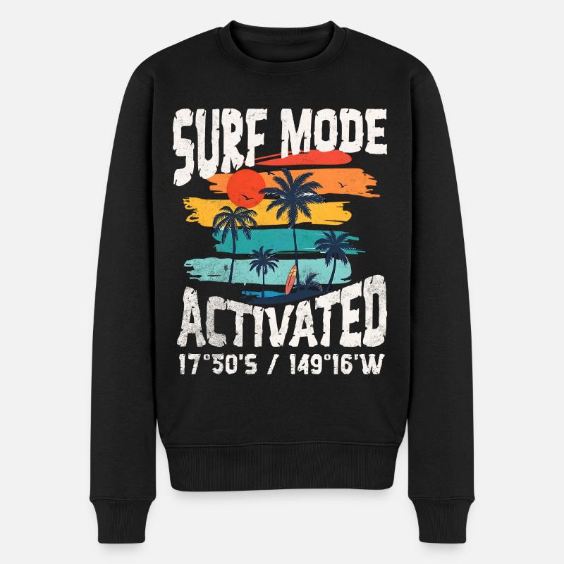 Surf mode activated Copy - Pull Premium bio Homme - noir