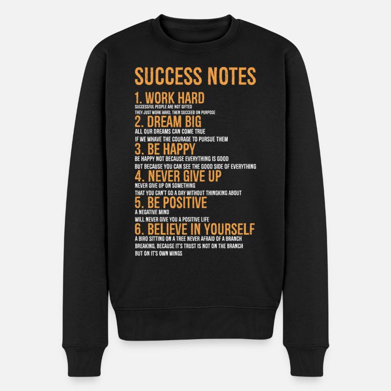 success notes - Männer Premium Bio Pullover - Schwarz