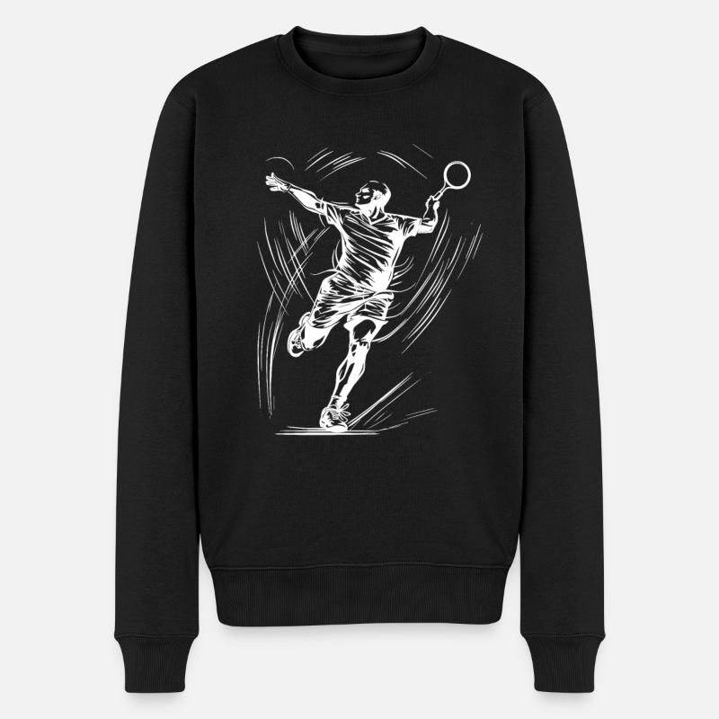 Badminton - Männer Premium Bio Pullover - Schwarz