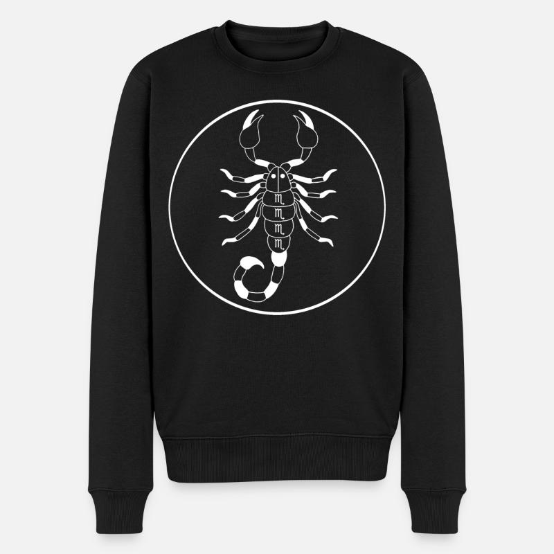 Skorpion Sternzeichen (weiß) - Männer Premium Bio Pullover - Schwarz