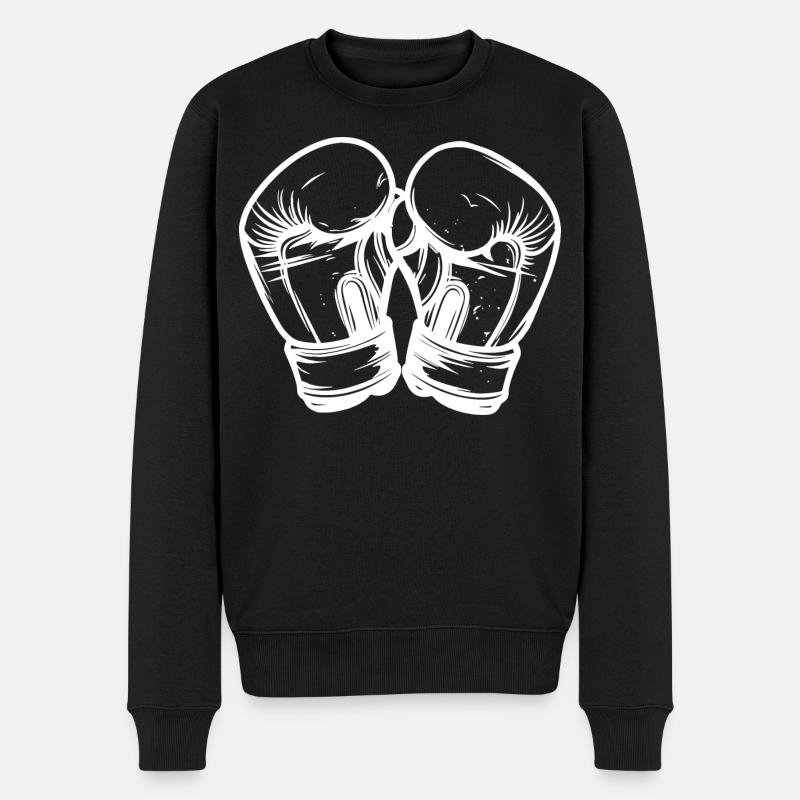 Dessin de gants de kickboxing - Pull Premium bio Homme - noir
