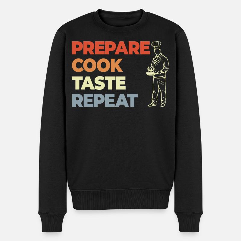 Préparer Cuire Goûter Répéter - Pull Premium bio Homme - noir