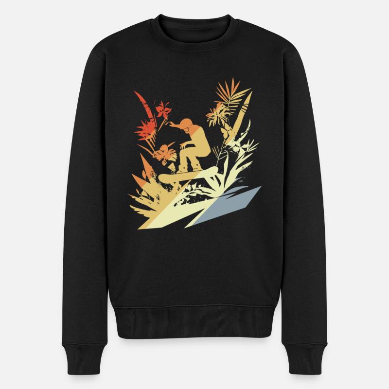 Snowboard rétro - Pull Premium bio Homme - noir