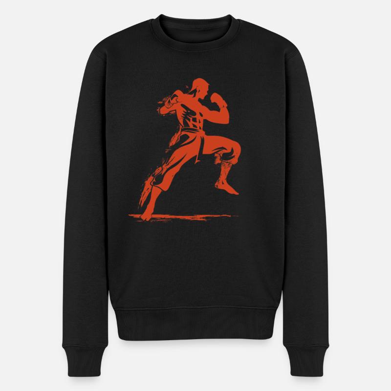 Oldschool Kickboxer - Männer Premium Bio Pullover - Schwarz