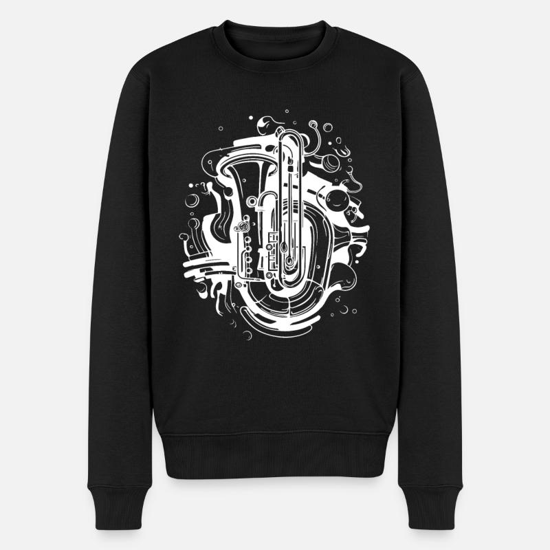 Tuba style dessin animé - Pull Premium bio Homme - noir