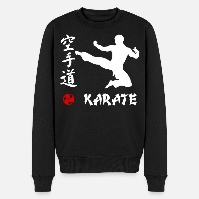 Karate weiss - Männer Premium Bio Pullover - Schwarz