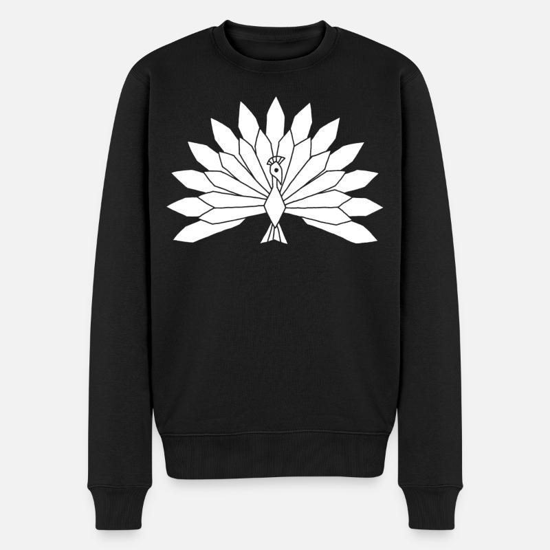 Der weiße Pfau - Männer Premium Bio Pullover - Schwarz