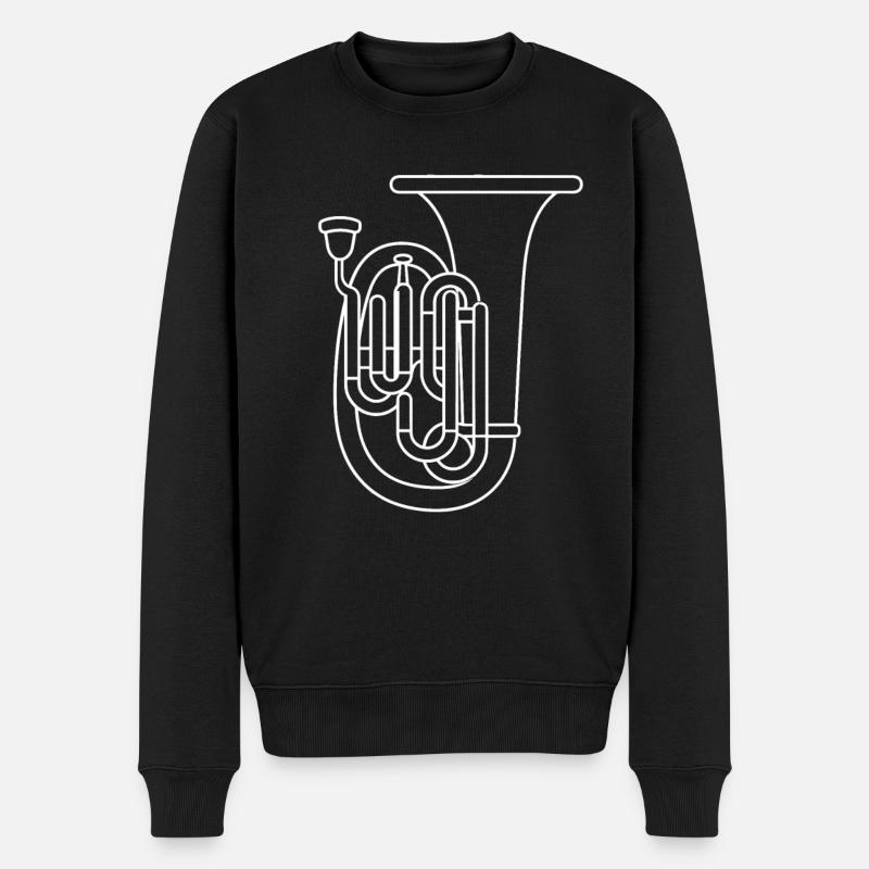 Tuba Line Art - Männer Premium Bio Pullover - Schwarz