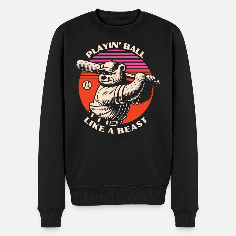 Baseball bête ours - Pull Premium bio Homme - noir