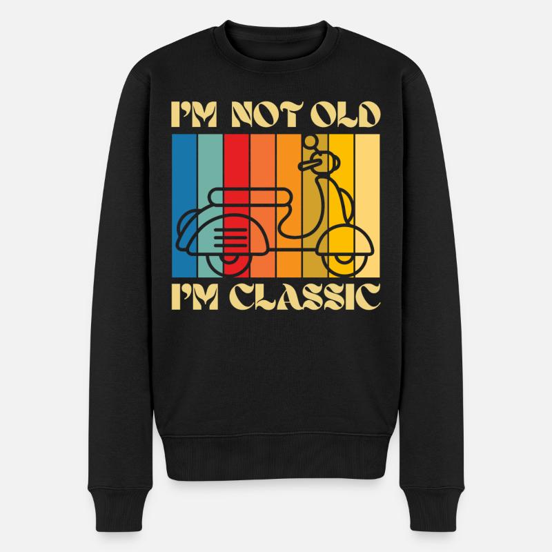 I’m Not Old, I’m Classic – Retro Scooter - Männer Premium Bio Pullover - Schwarz