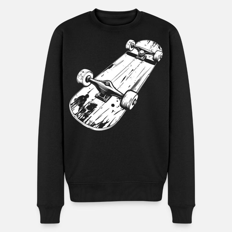 Dessin de planche à roulettes - Pull Premium bio Homme - noir
