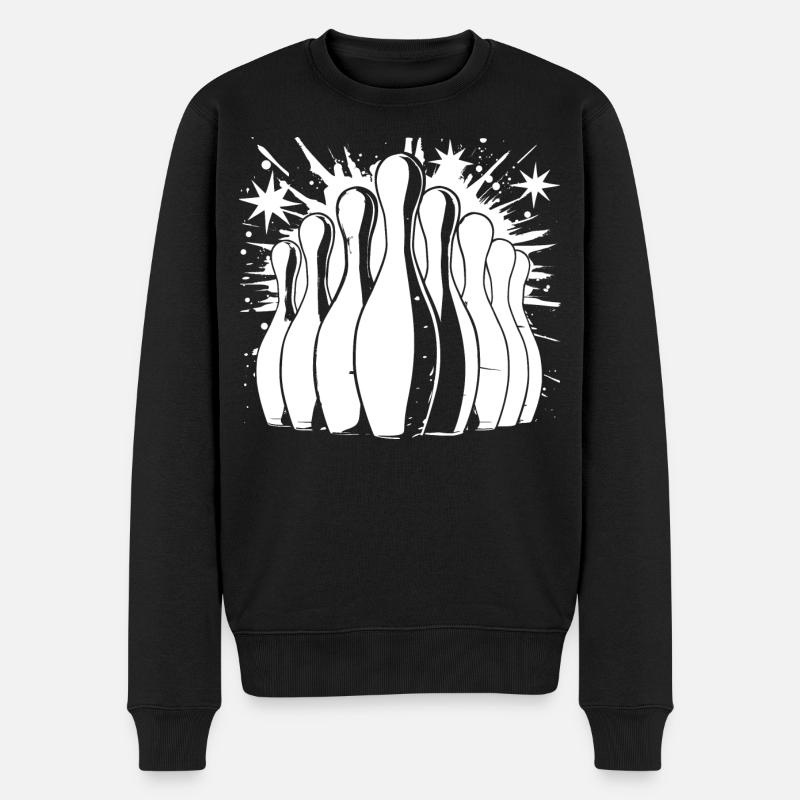 Bowling - Männer Premium Bio Pullover - Schwarz