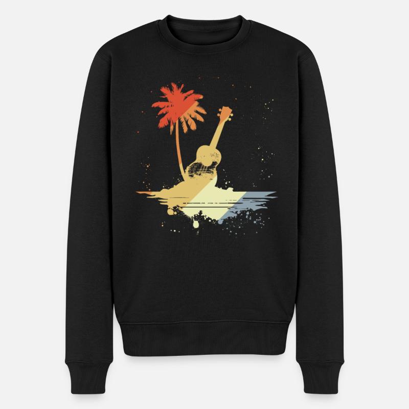 Ukulele Retro Style - Männer Premium Bio Pullover - Schwarz