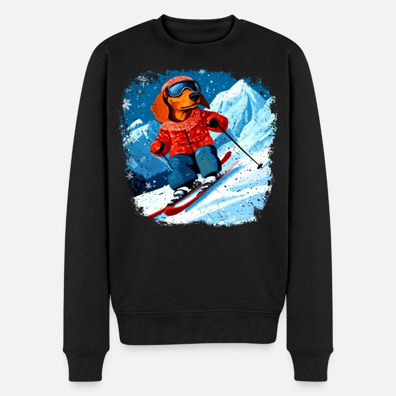 Ski teckel - Pull Premium bio Homme - noir