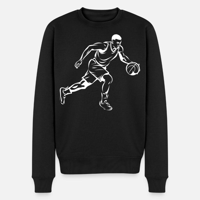 Basket-ball garçon graphique - Pull Premium bio Homme - noir