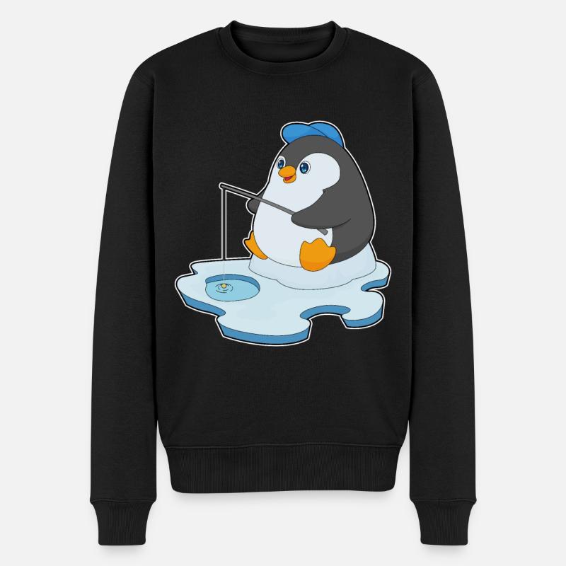 Pingouin Pêcheur Ange Pêche - Pull Premium bio Homme - noir