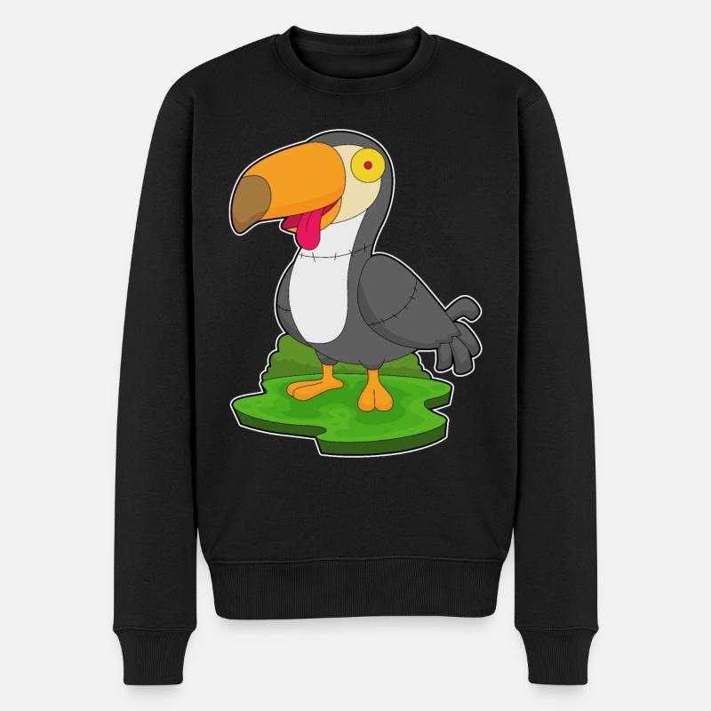 Tukan Halloween Zombie - Männer Premium Bio Pullover - Schwarz