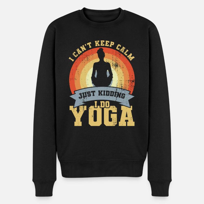 Yoga Witz - Männer Premium Bio Pullover - Schwarz