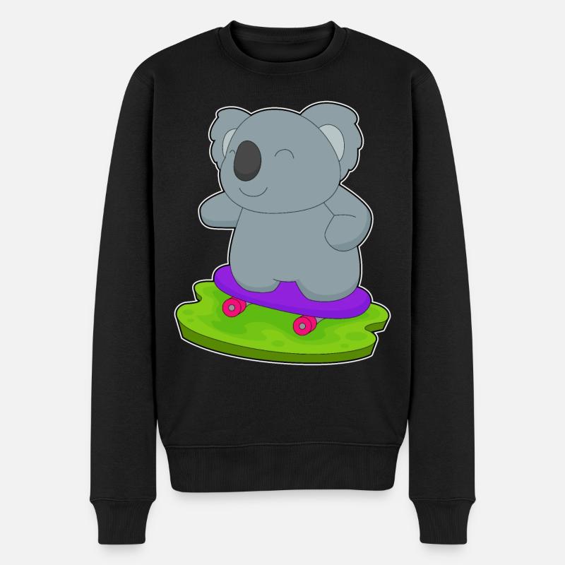 Koala Skater Skateboard - Pull Premium bio Homme - noir