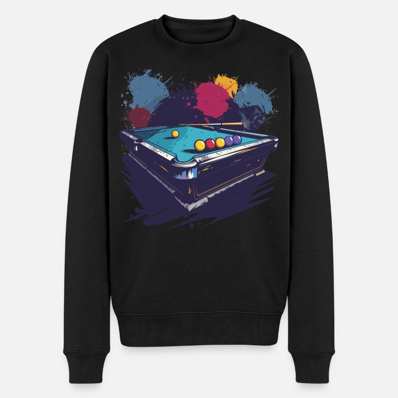 Billard Grafik - Männer Premium Bio Pullover - Schwarz