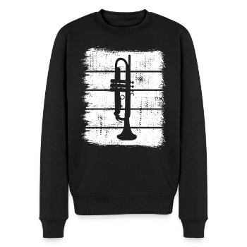 Trompete - Männer Premium Bio Pullover - Schwarz - Vorne - Nico (187cm)