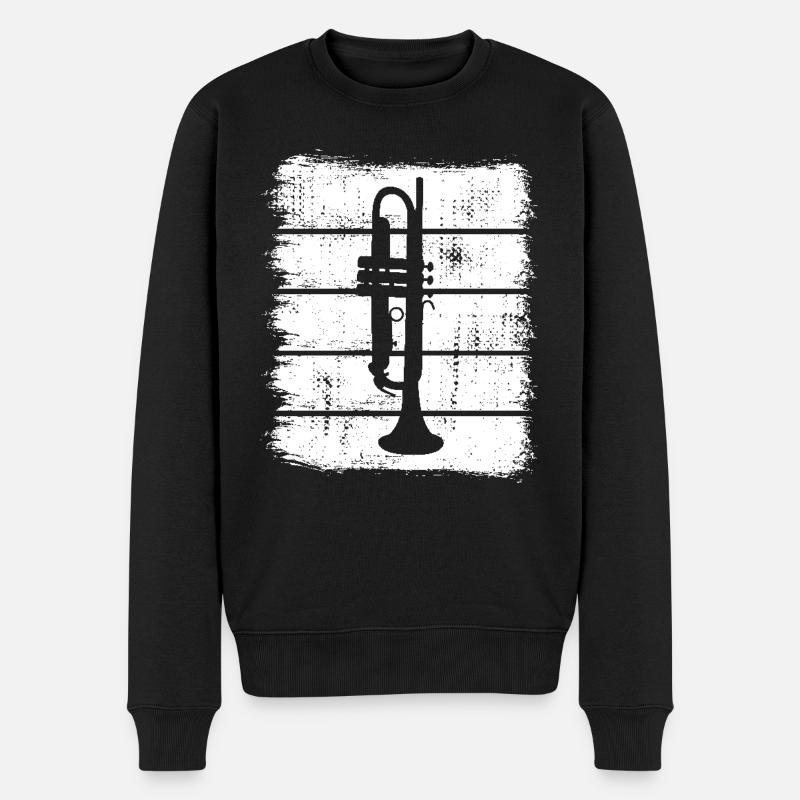 Trompete - Männer Premium Bio Pullover - Schwarz
