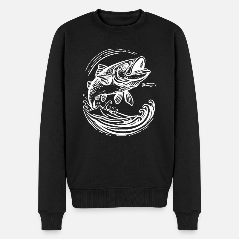 Style de dessin animé de pêche - Pull Premium bio Homme - noir