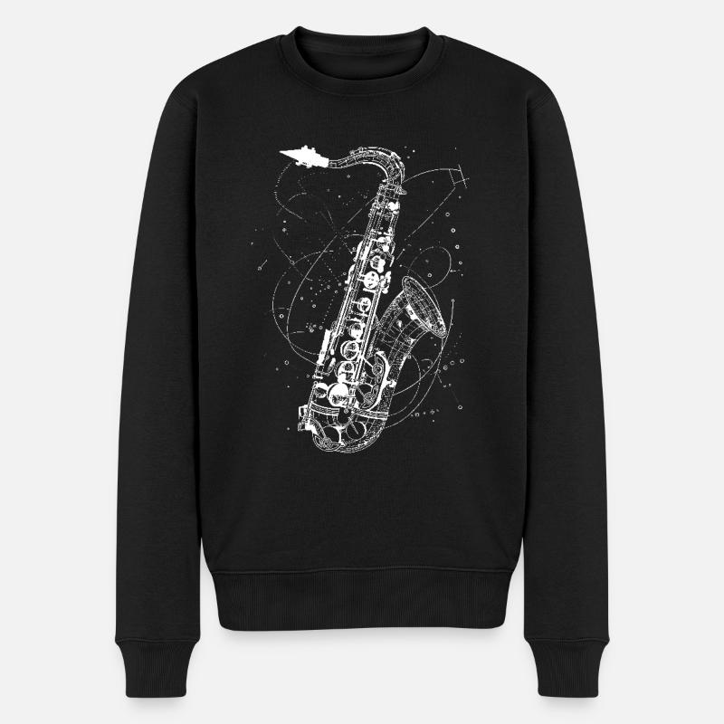 Croquis de saxophone - Pull Premium bio Homme - noir