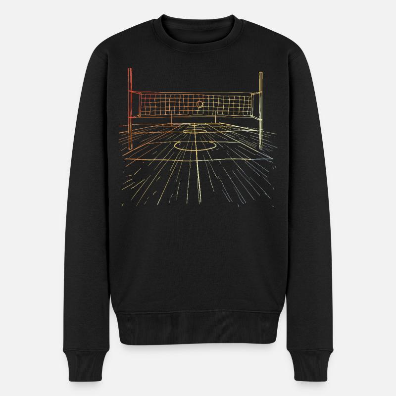Terrain de volley-ball rétro - Pull Premium bio Homme - noir