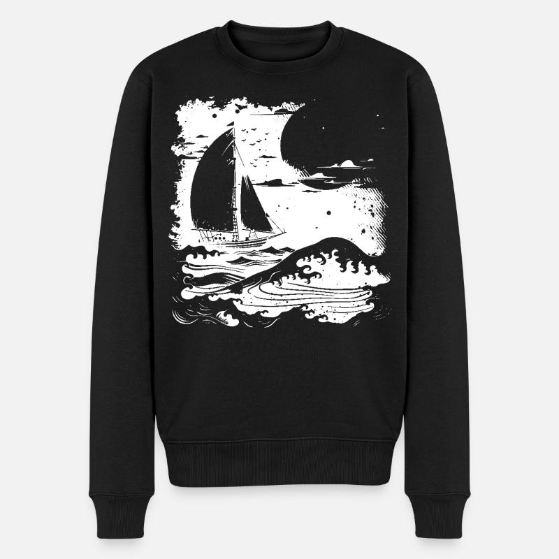 Dessin de voile - Pull Premium bio Homme - noir