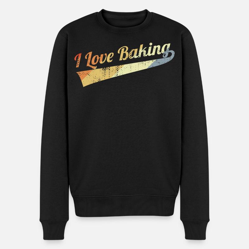 I Love Baking - Männer Premium Bio Pullover - Schwarz