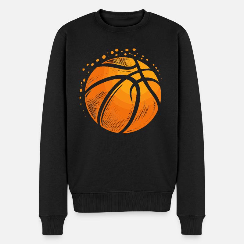 Graphique de ballon de basket-ball - Pull Premium bio Homme - noir