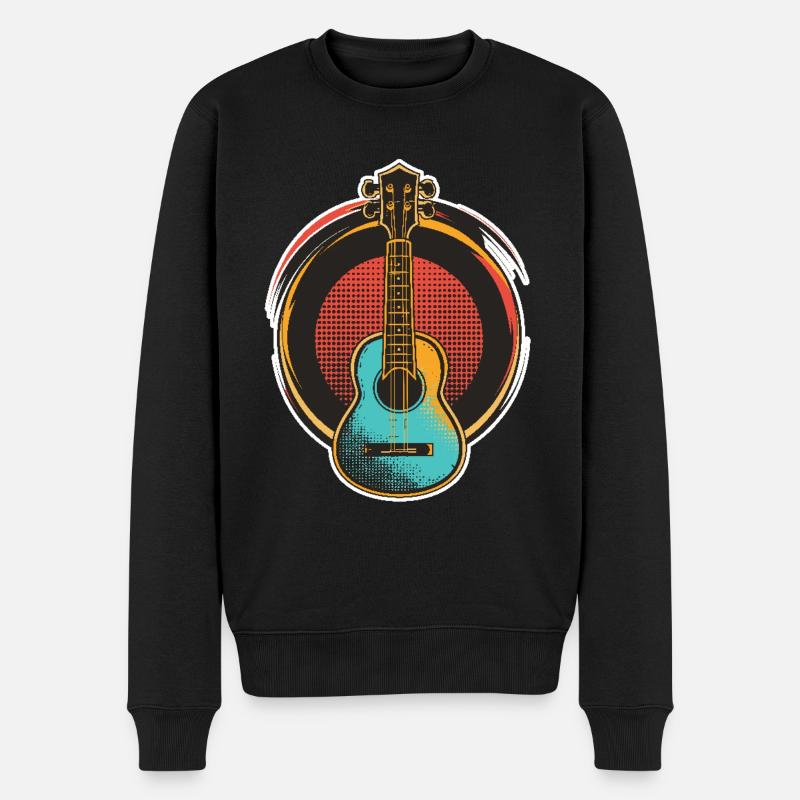 Ukulele - Männer Premium Bio Pullover - Schwarz