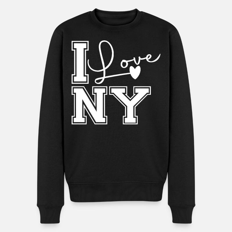 I love ny - Männer Premium Bio Pullover - Schwarz