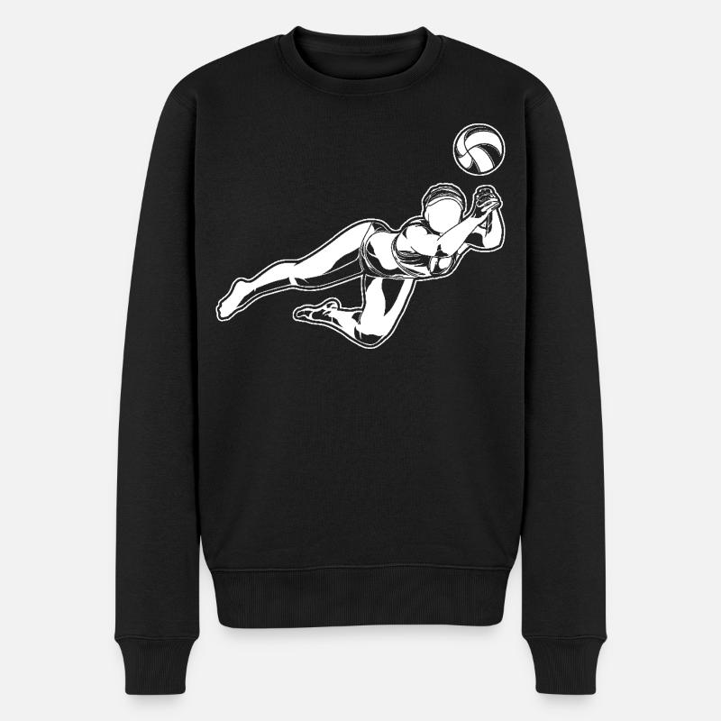 Beach Volleyball Mädchen - Männer Premium Bio Pullover - Schwarz