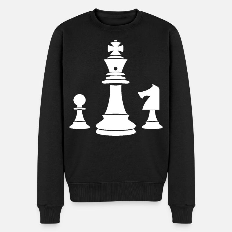 Croquis de pièces d’échecs - Pull Premium bio Homme - noir