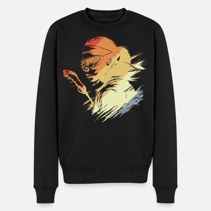 Joueur de crosse rétro - Pull Premium bio Homme - noir