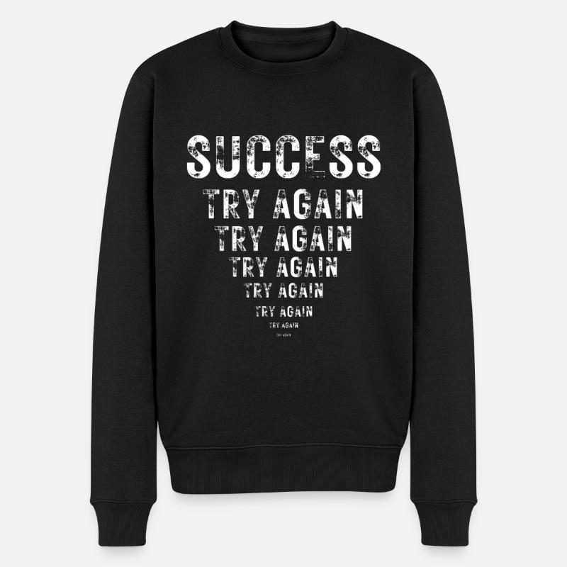 Success Motivation Perseverance Hustle - Men's Premium Organic Jumper - black