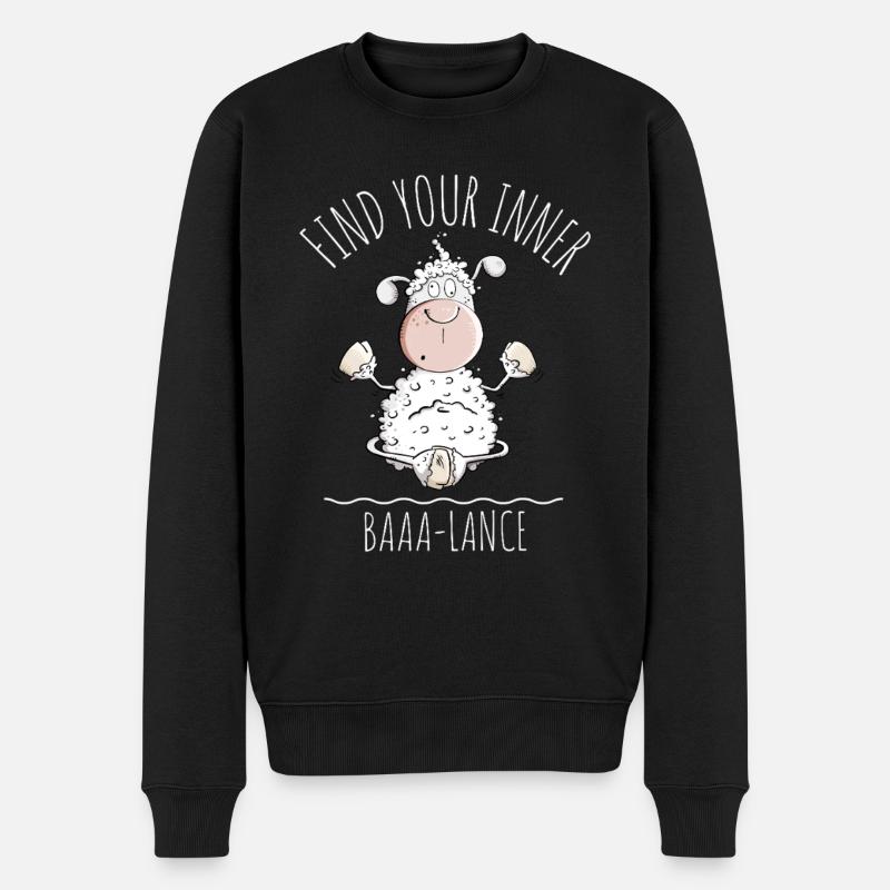 Yoga Mouton Dire Baaa-Lance Jeu de Mots - Pull Premium bio Homme - noir