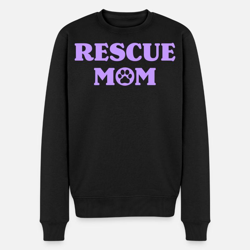Rescue Mom – Liebevolles Tierschutz-Design - Männer Premium Bio Pullover - Schwarz