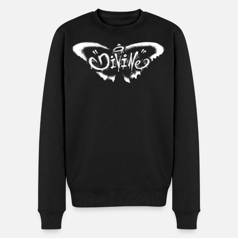Grunge-Schmetterling – Mystische Transformation - Männer Premium Bio Pullover - Schwarz