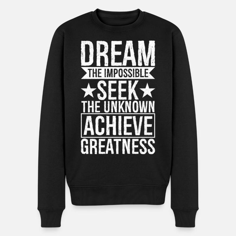 rêver l’Impossible, chercher l’inconnu, réaliser - Pull Premium bio Homme - noir