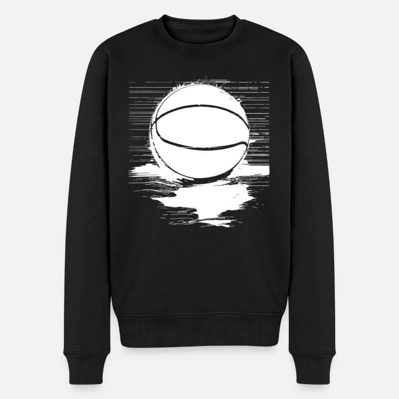 Basketball Ball Skizze - Männer Premium Bio Pullover - Schwarz