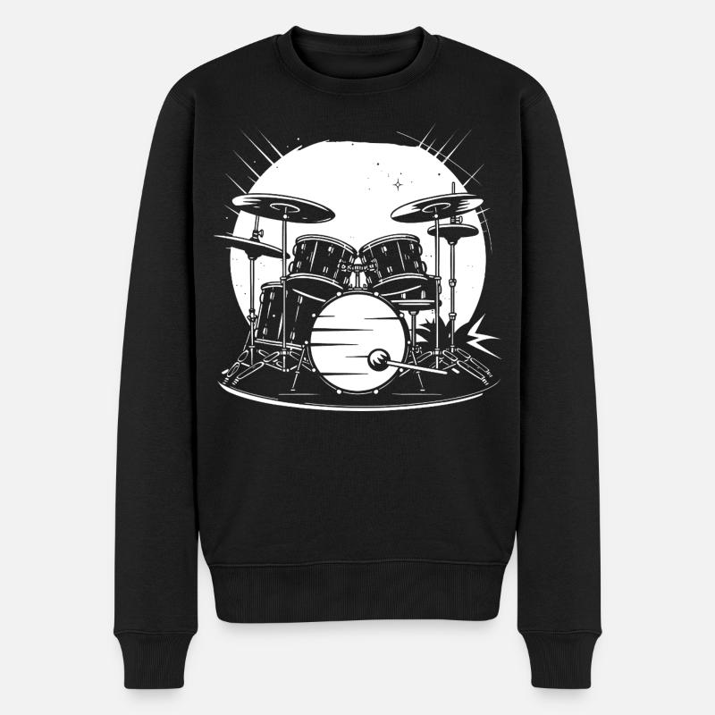Schlagzeug Skizze - Männer Premium Bio Pullover - Schwarz