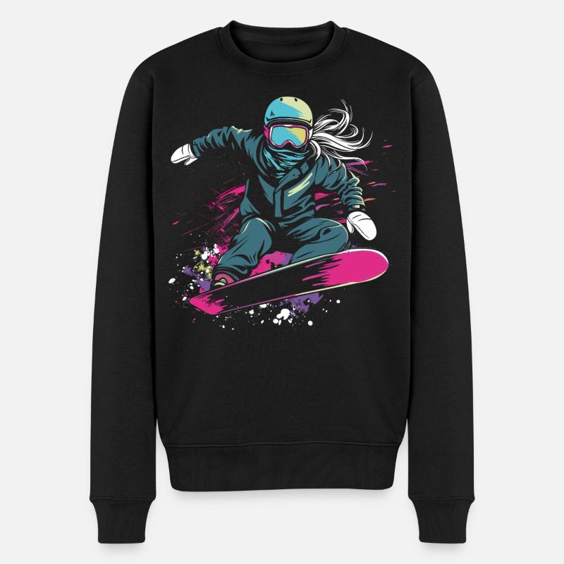 Graphique du snowboarder - Pull Premium bio Homme - noir