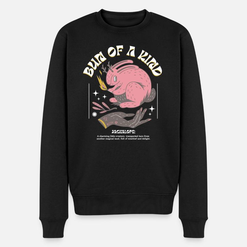 Mystischer Jackalope – Einzigartig & Magisch - Männer Premium Bio Pullover - Schwarz