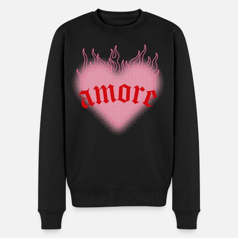 L’amour brûlant - Pull Premium bio Homme - noir