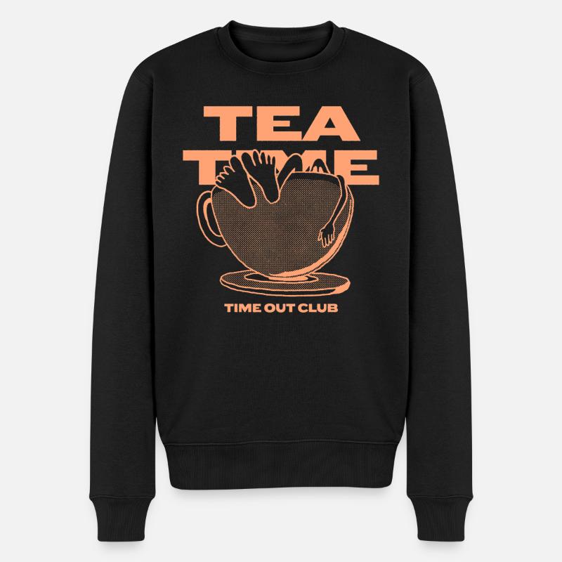 Tea Time – Entspannte Auszeit - Männer Premium Bio Pullover - Schwarz