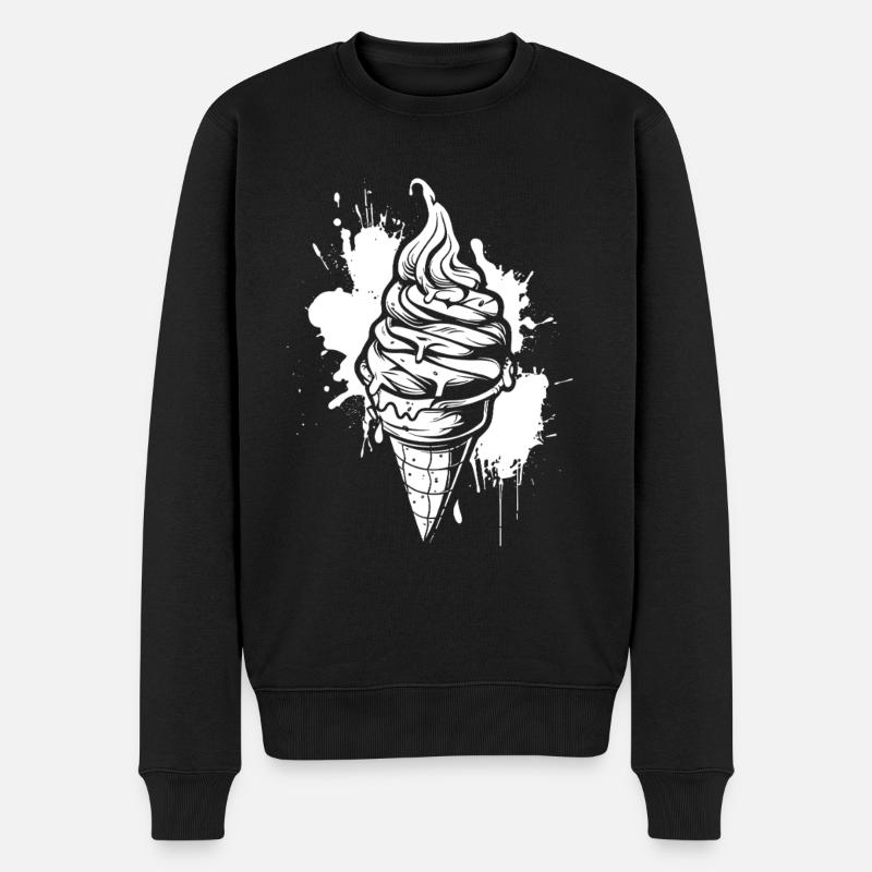 Eiscreme - Männer Premium Bio Pullover - Schwarz